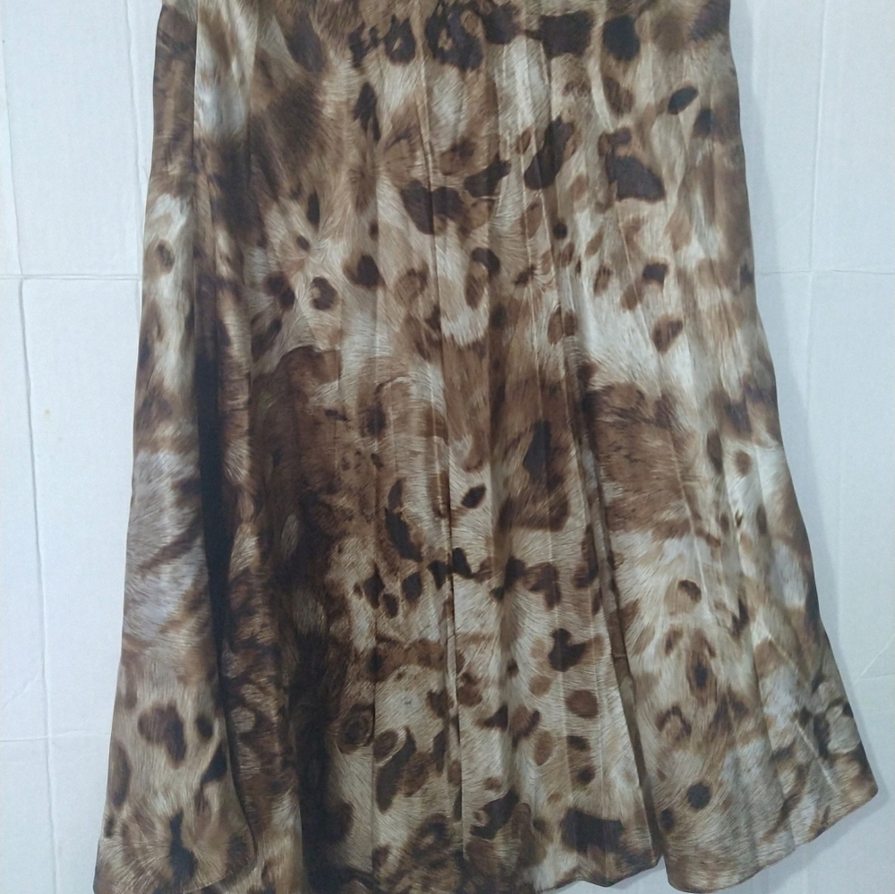 Pure Silk Classic Dana Buchman Animal Leopard Full Skirt Sz 2p